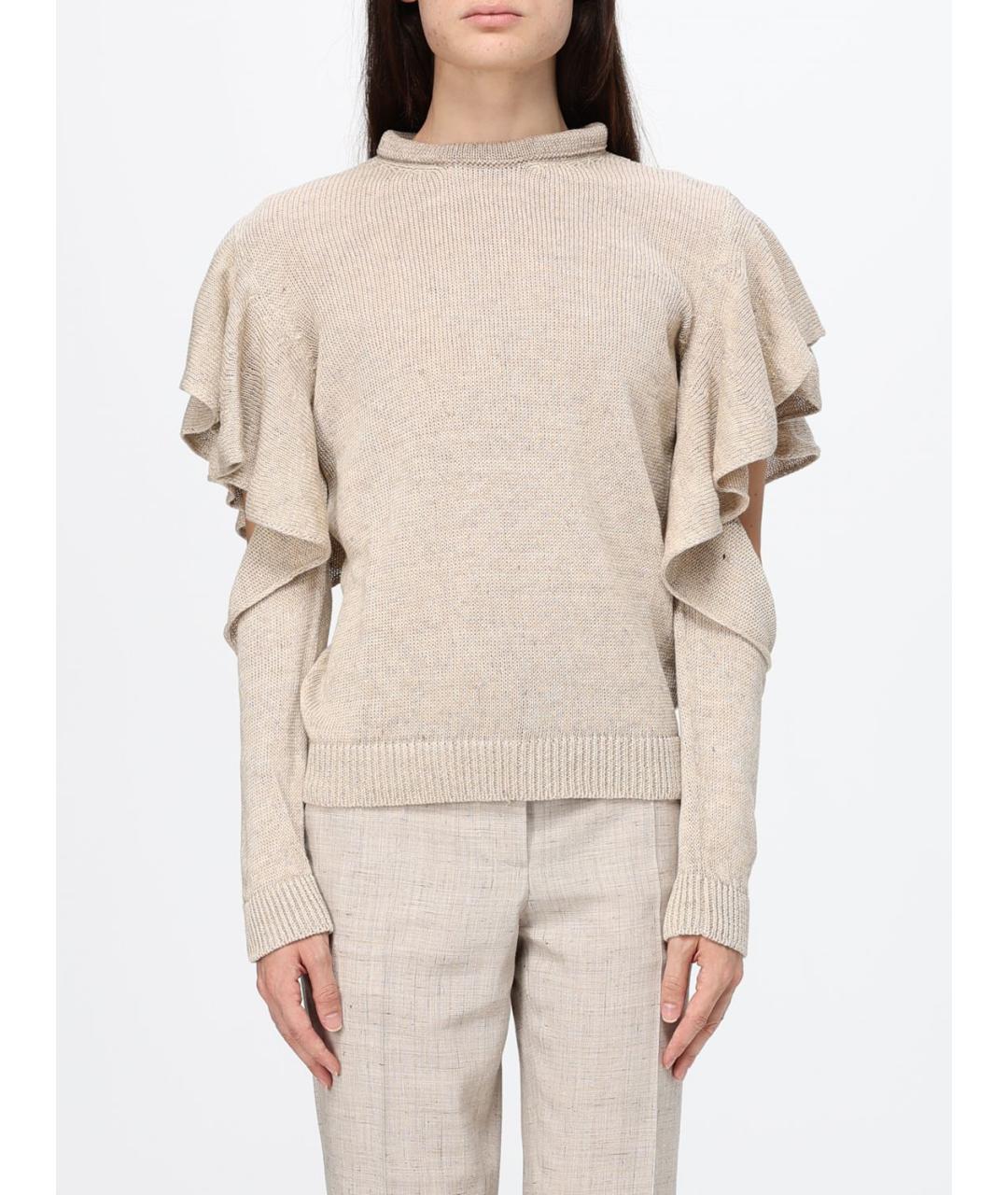 MOSCHINO Бежевая шерстяная футболка, фото 1