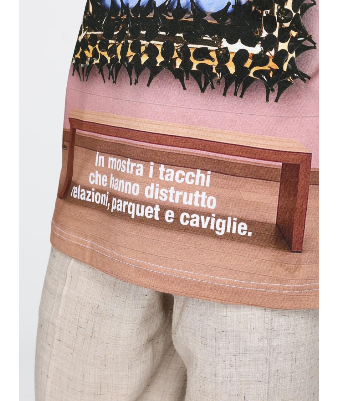 MOSCHINO Мульти хлопковая футболка, фото 4