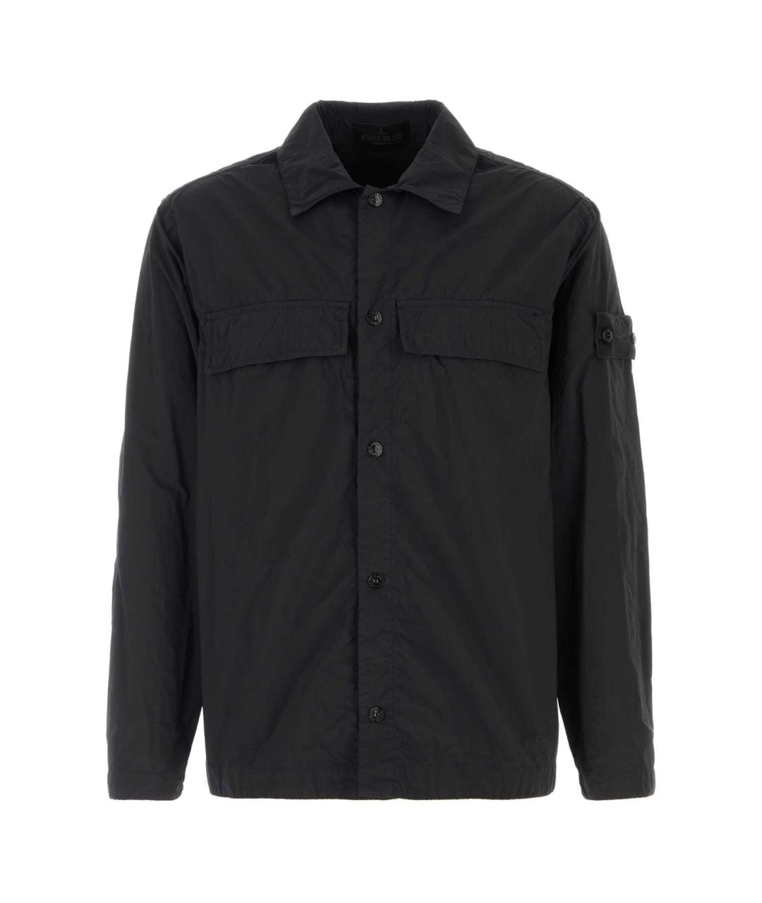STONE ISLAND Черная нейлоновая куртка, фото 1