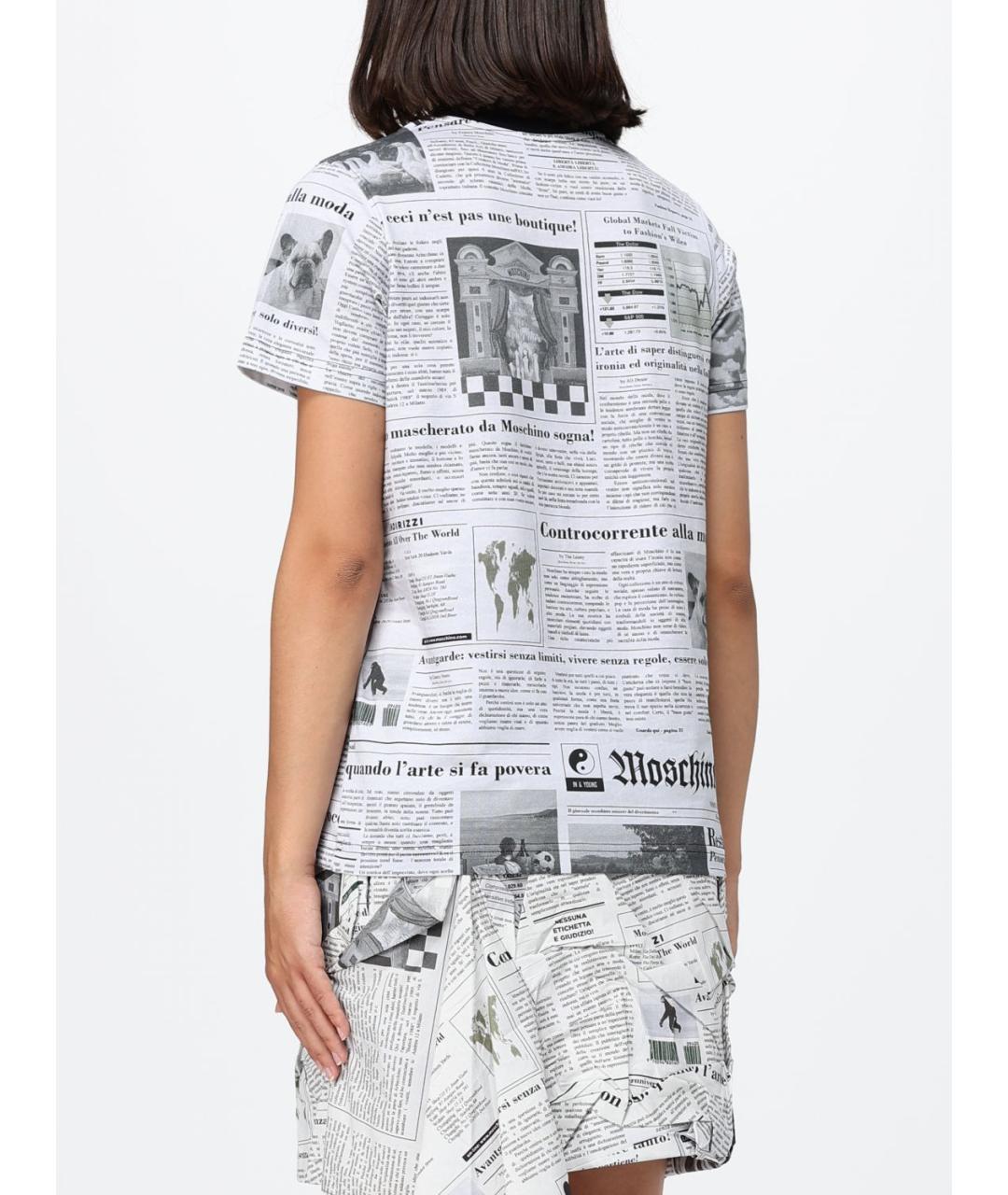 MOSCHINO Серая хлопковая футболка, фото 3