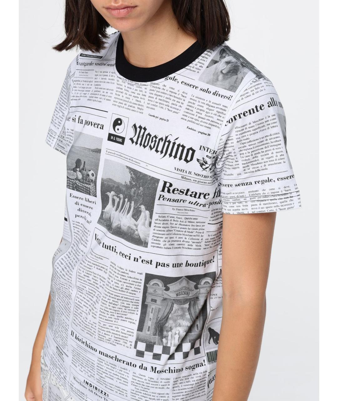 MOSCHINO Серая хлопковая футболка, фото 4