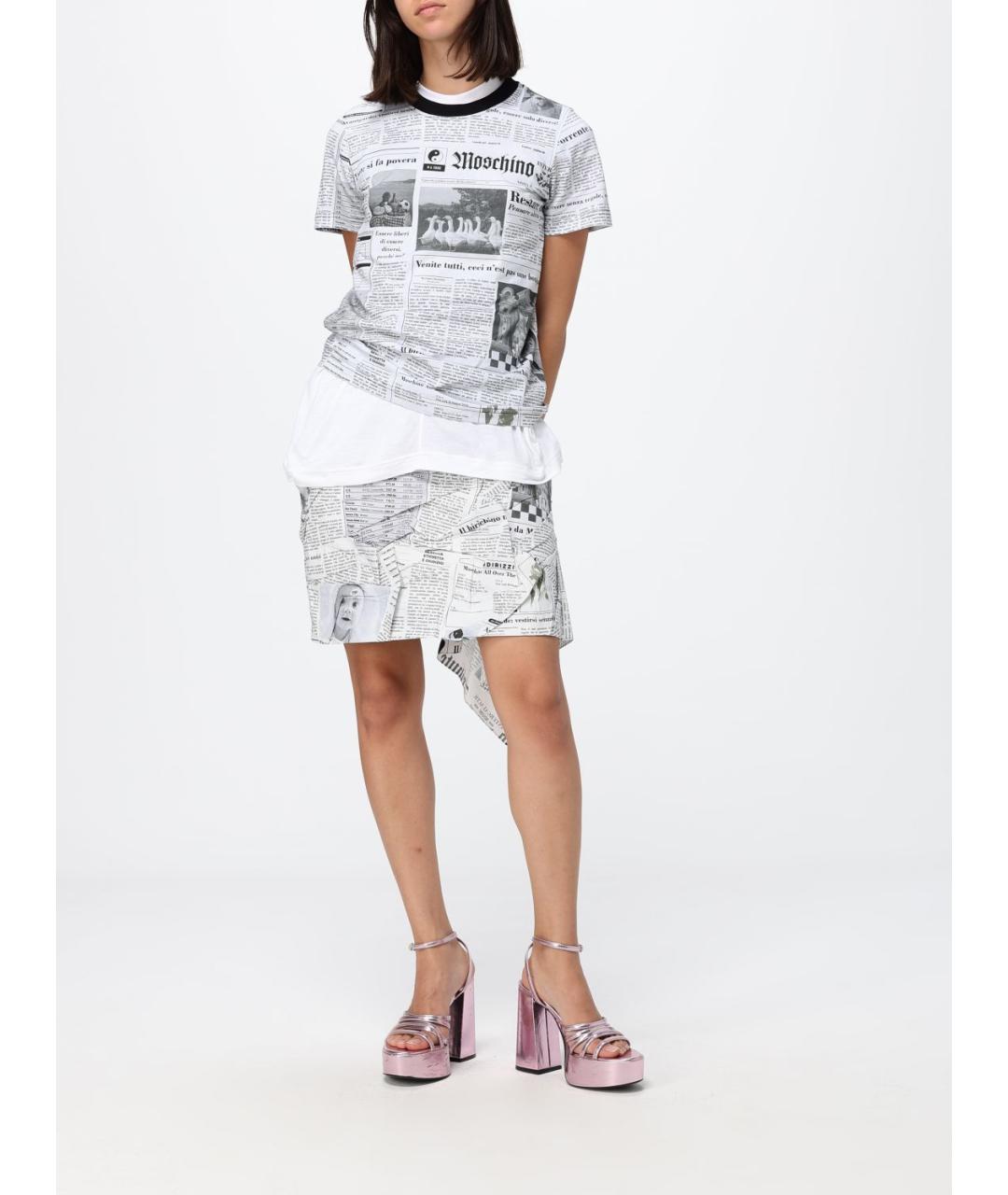 MOSCHINO Серая хлопковая футболка, фото 2