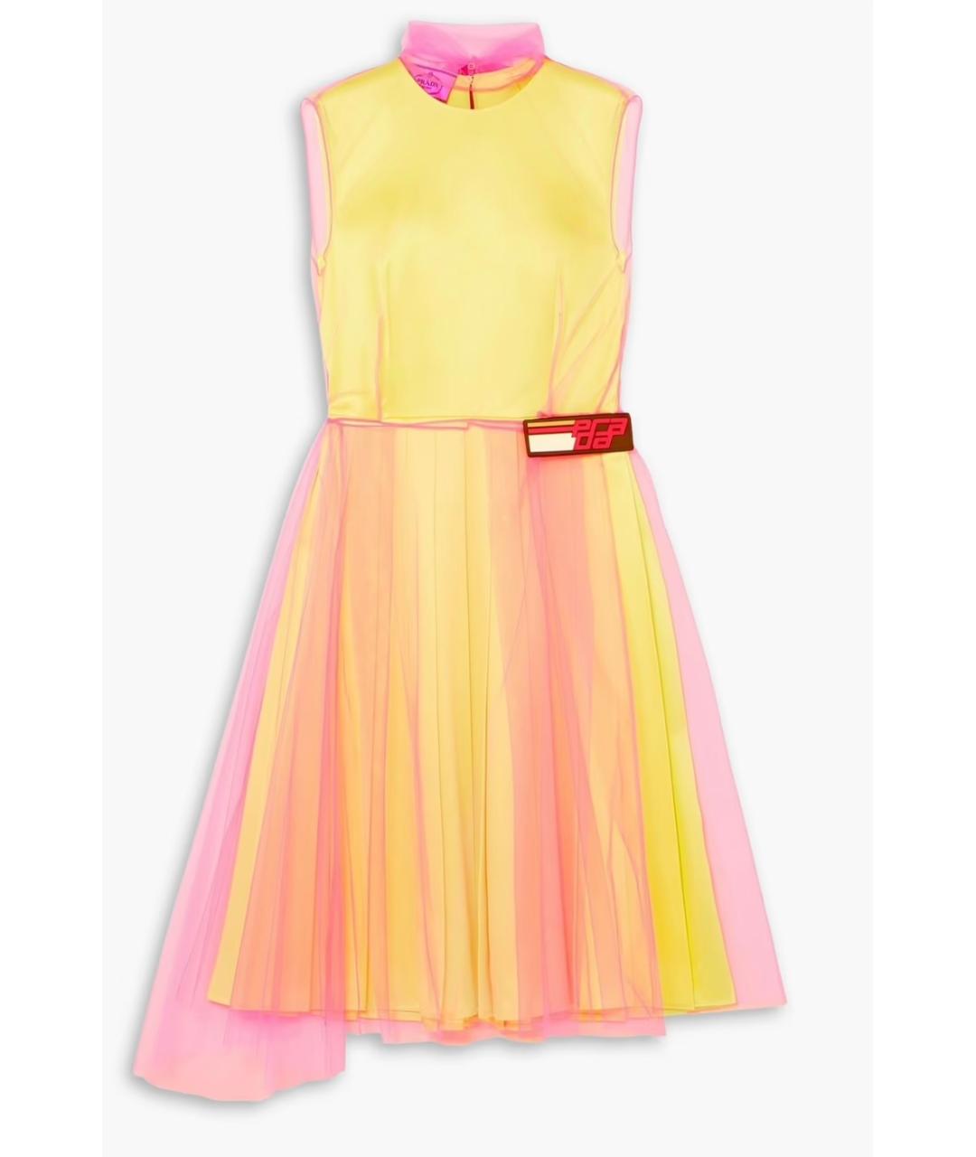 PRADA Мульти полиамидовое коктейльное платье, фото 4