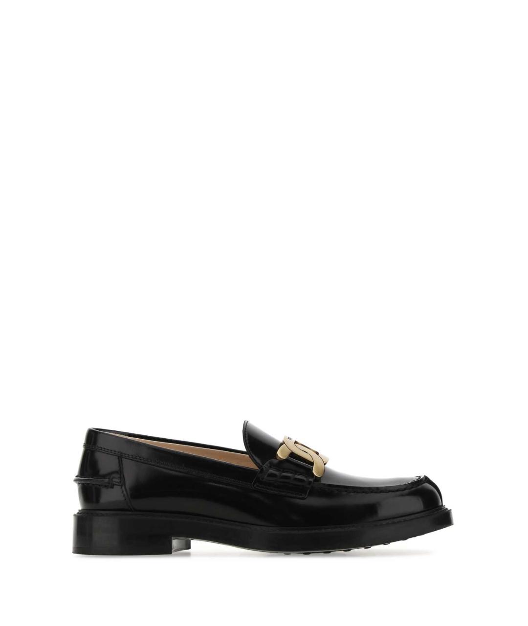 TOD'S Черные кожаные лоферы, фото 1