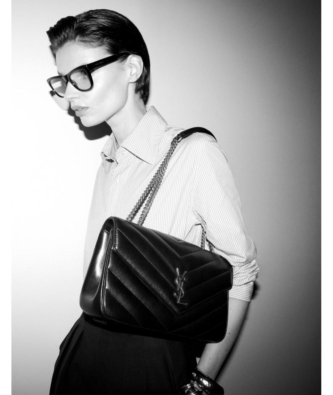 SAINT LAURENT Бордовая кожаная сумка через плечо, фото 2