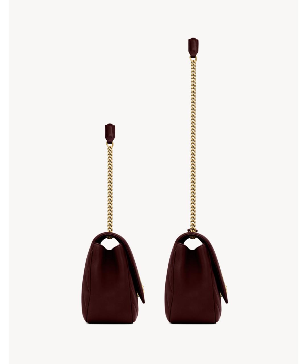SAINT LAURENT Бордовая кожаная сумка через плечо, фото 4