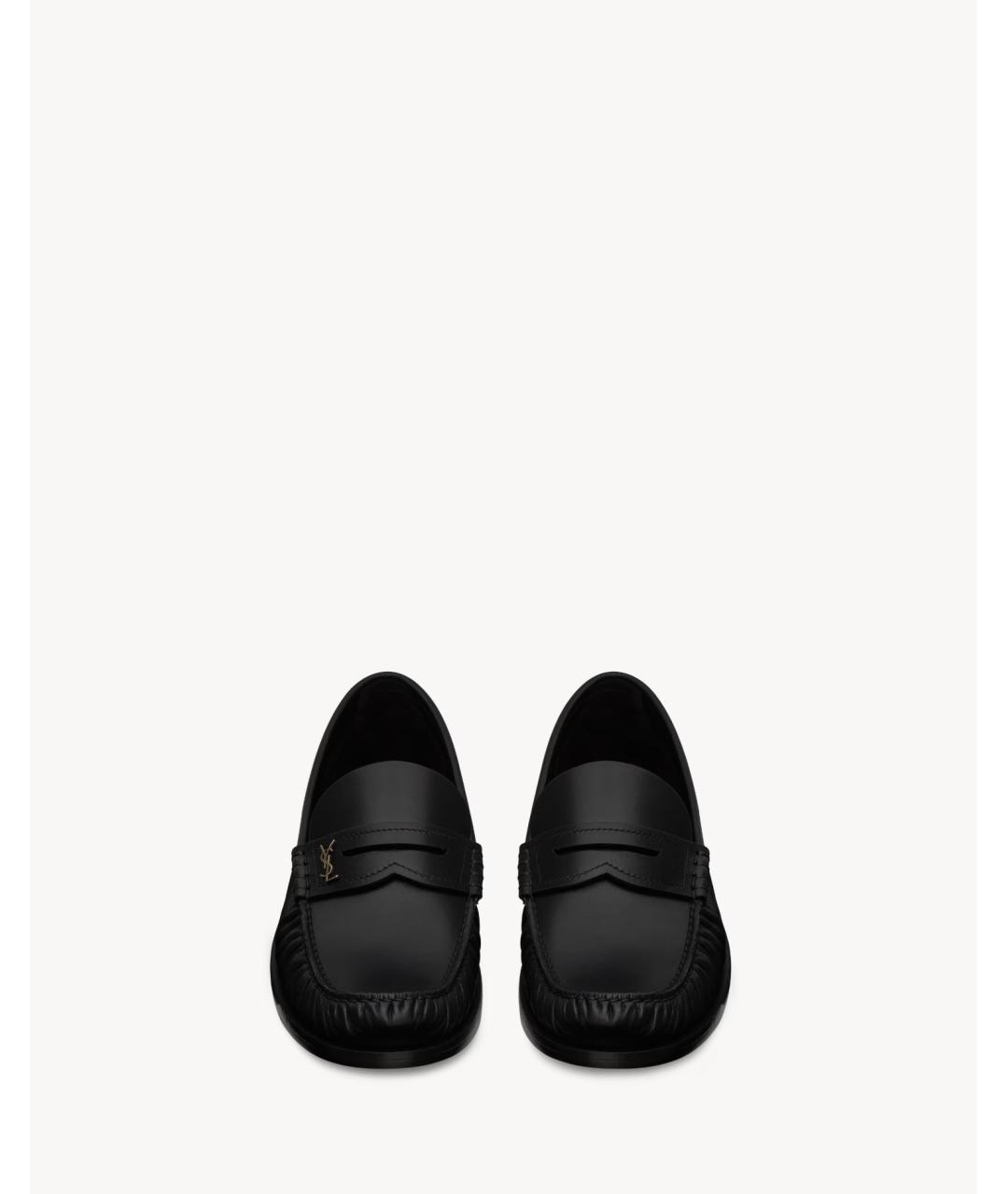 SAINT LAURENT Черные кожаные лоферы, фото 2