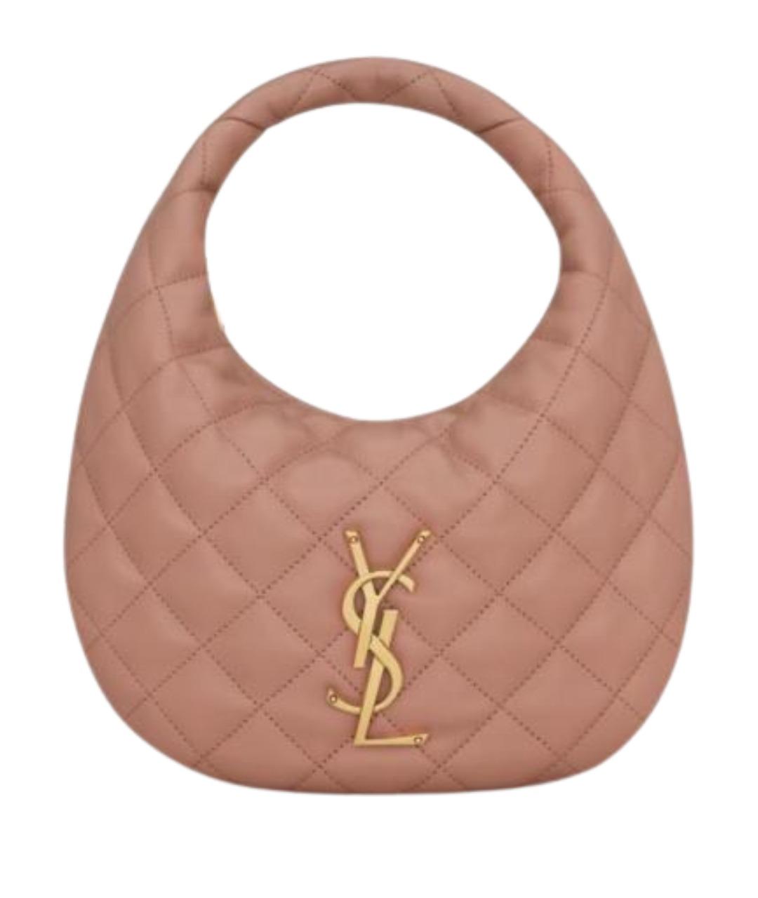 SAINT LAURENT Розовая кожаная сумка с короткими ручками, фото 1