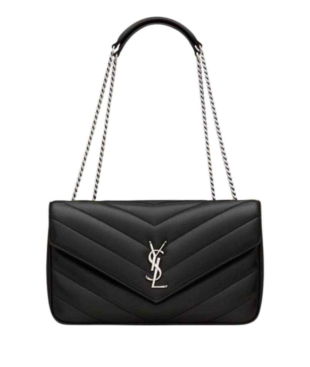 SAINT LAURENT Черная кожаная сумка через плечо, фото 1