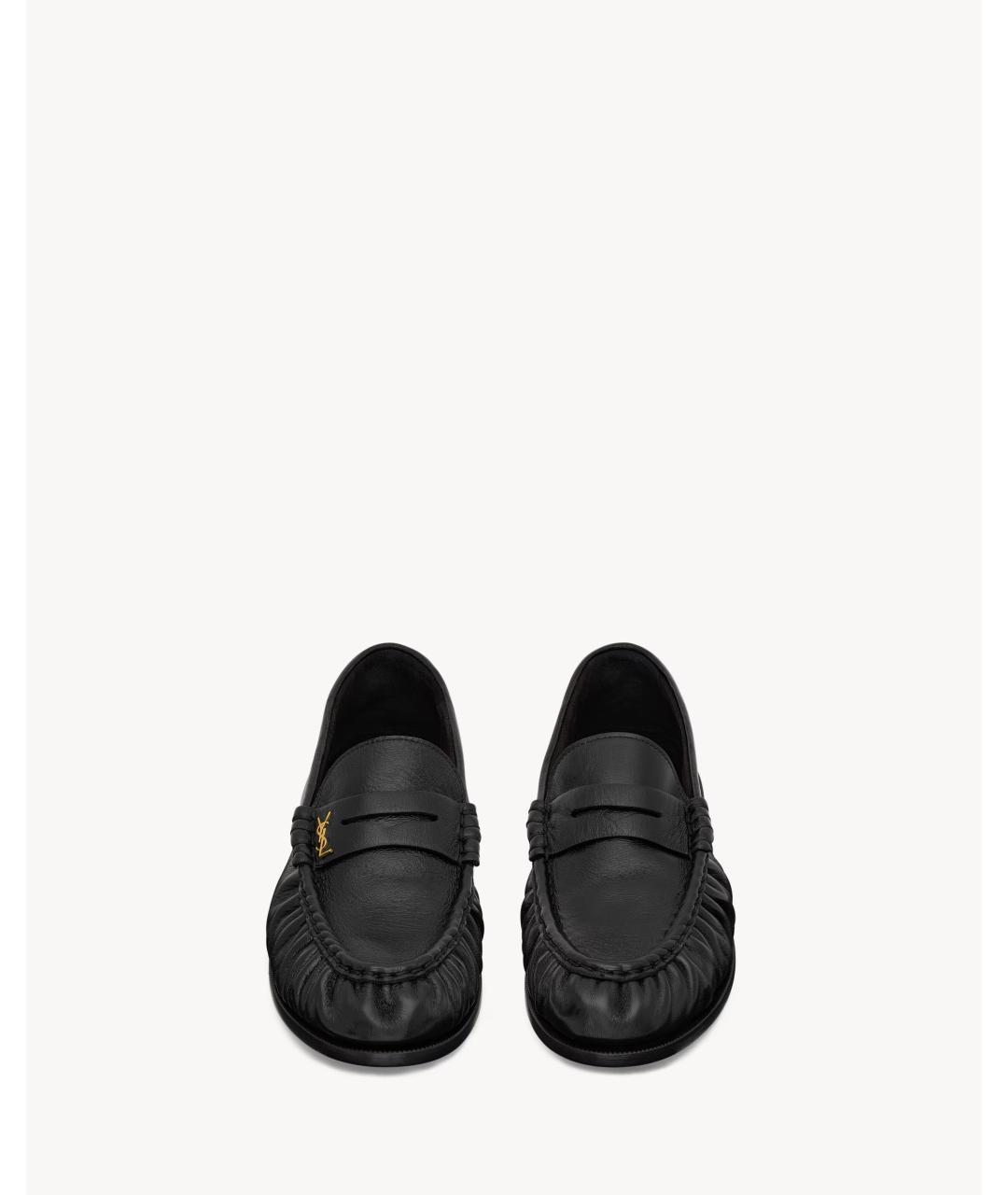 SAINT LAURENT Черные кожаные лоферы, фото 4