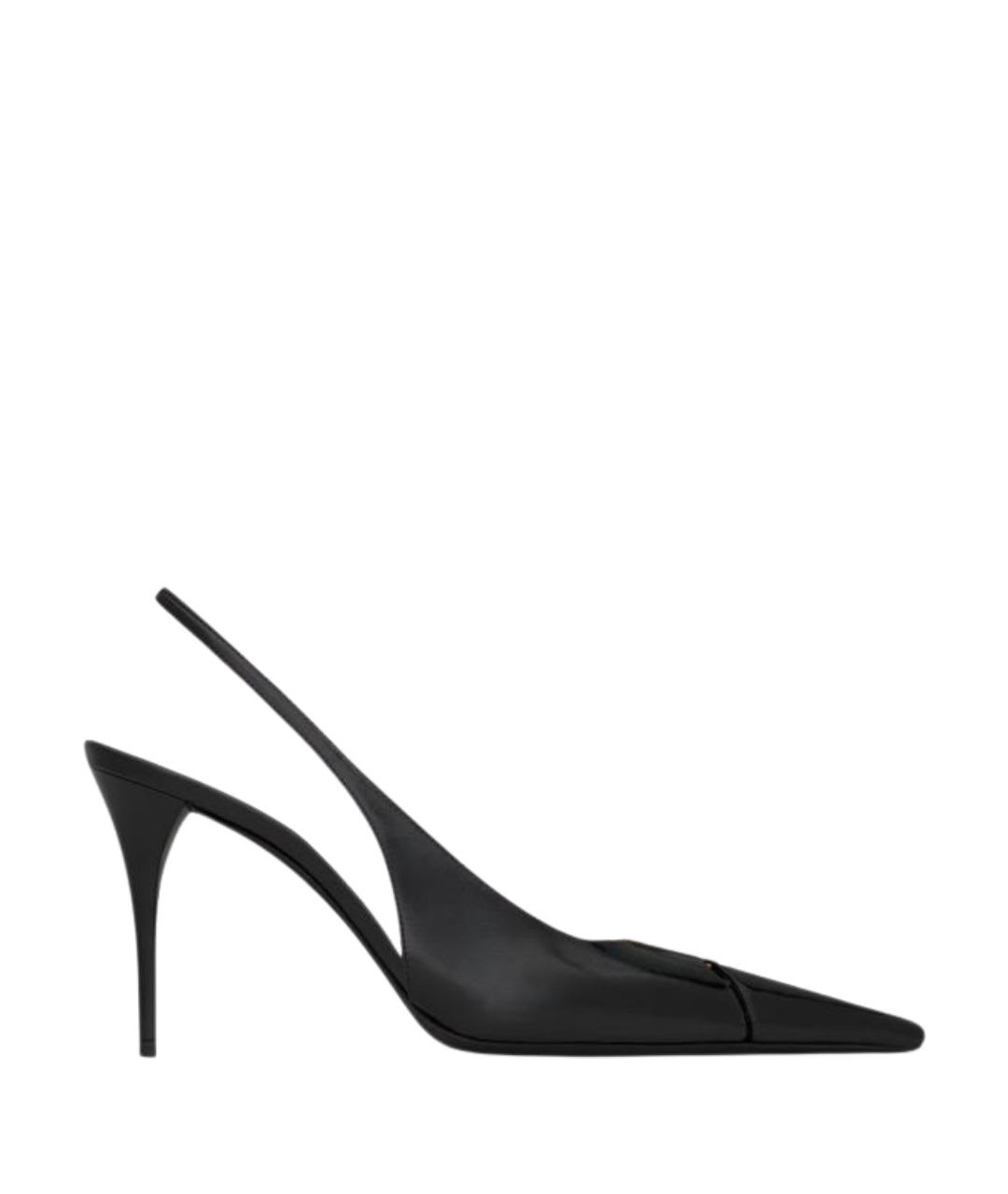 SAINT LAURENT Черные кожаные туфли, фото 1