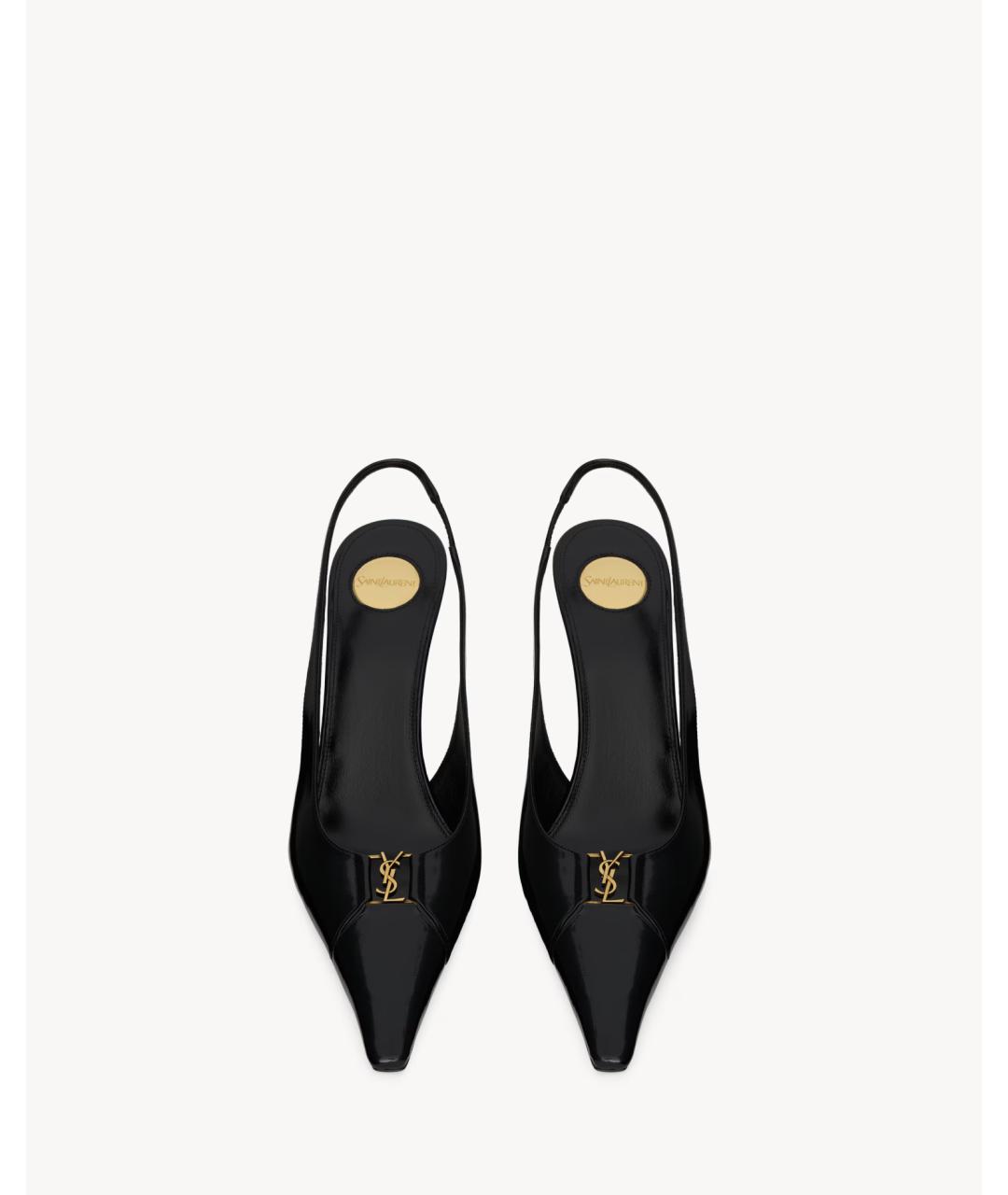 SAINT LAURENT Черные кожаные туфли, фото 2