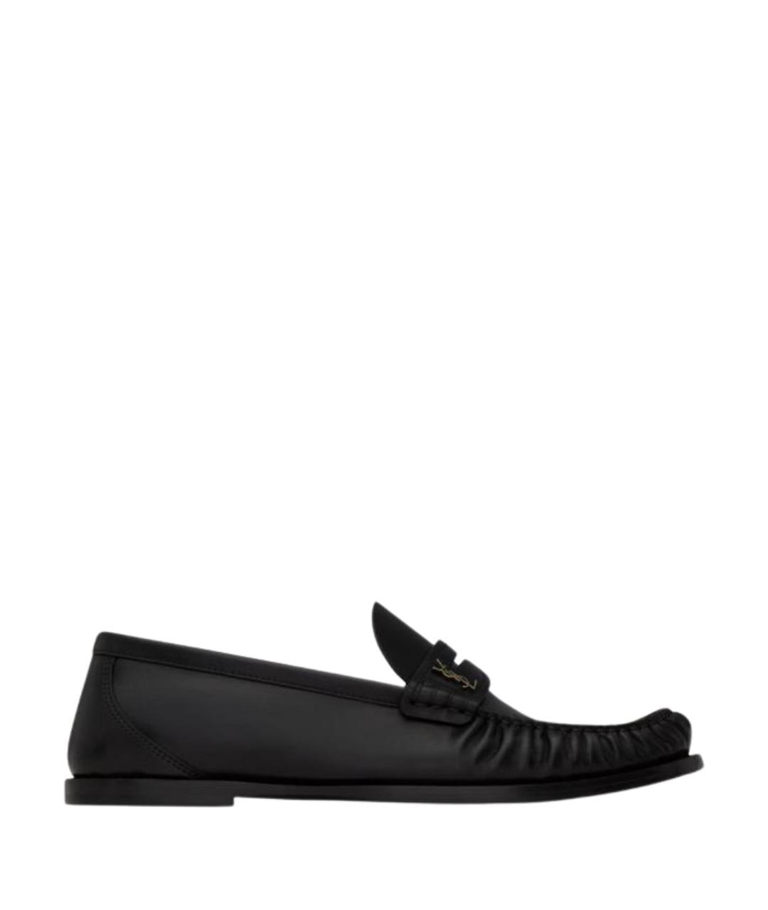 SAINT LAURENT Черные кожаные лоферы, фото 1