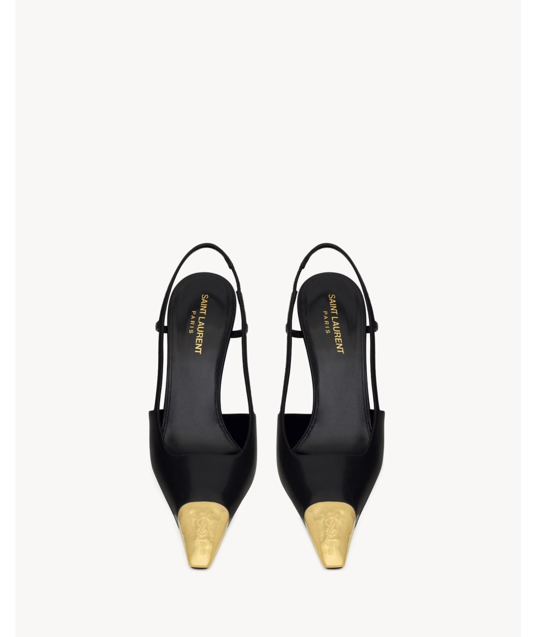 SAINT LAURENT Черные кожаные туфли, фото 2
