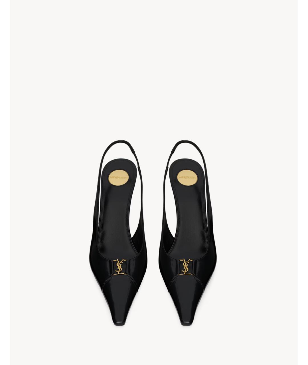 SAINT LAURENT Черные кожаные туфли, фото 2