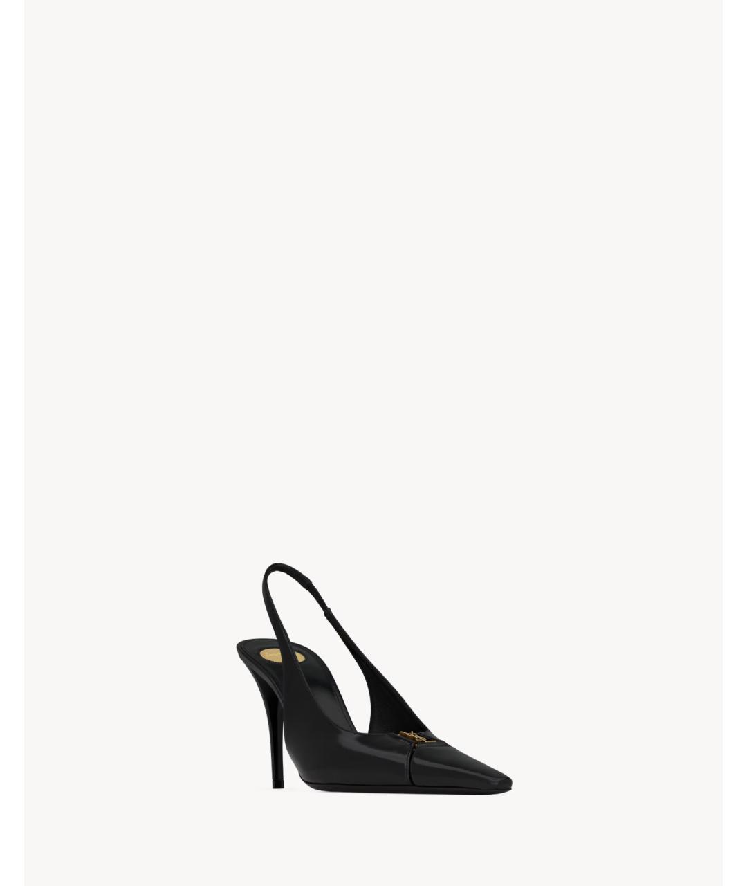 SAINT LAURENT Черные кожаные туфли, фото 3
