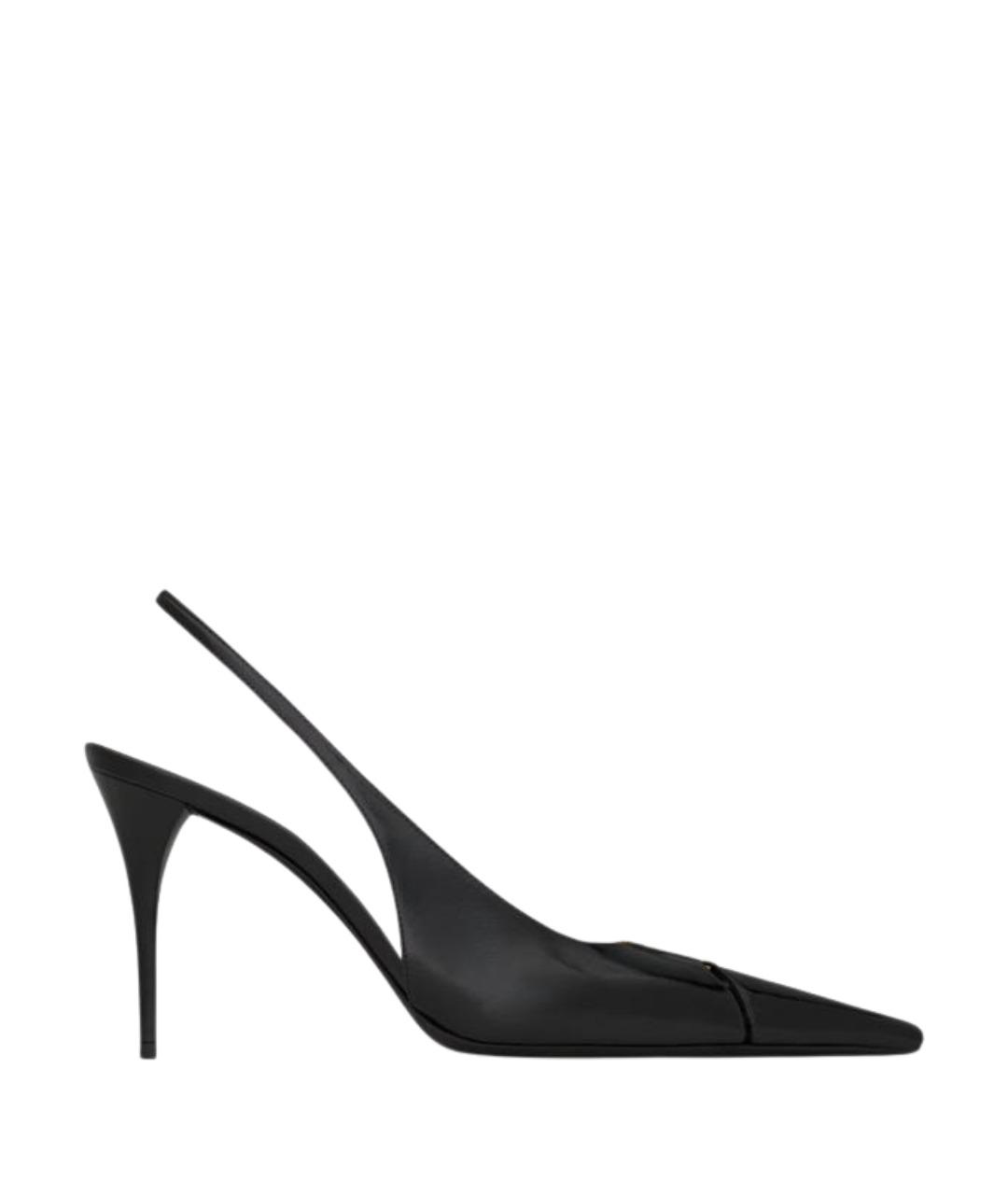 SAINT LAURENT Черные кожаные туфли, фото 1