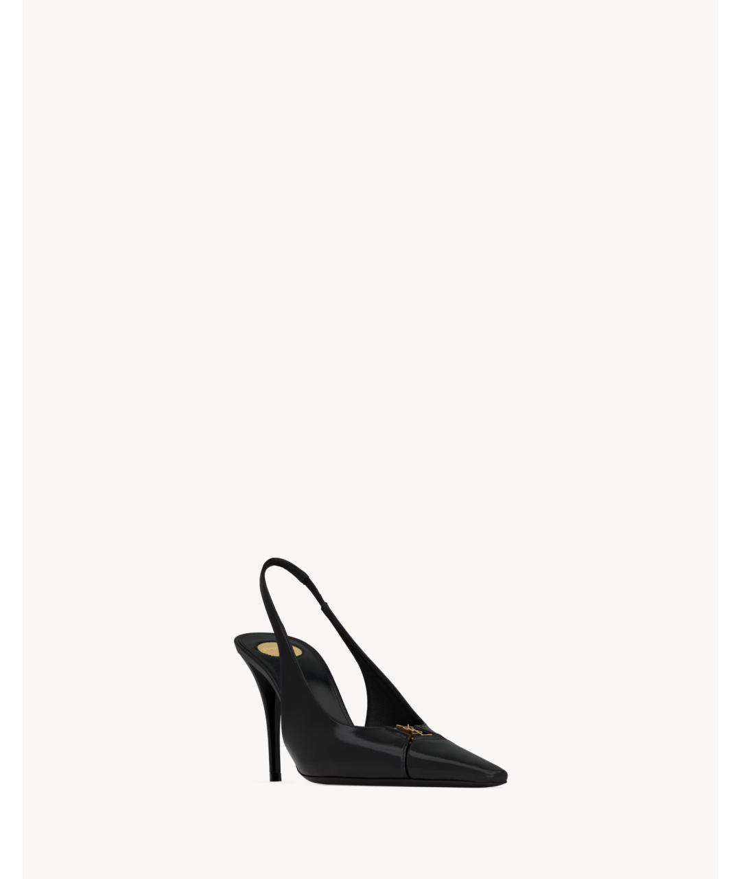 SAINT LAURENT Черные кожаные туфли, фото 3