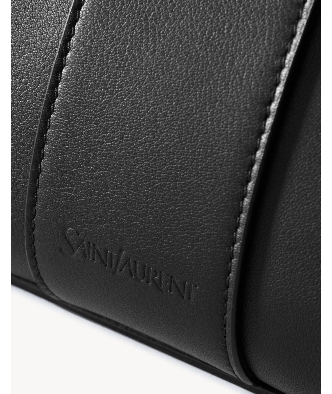 SAINT LAURENT Черная кожаная сумка тоут, фото 5