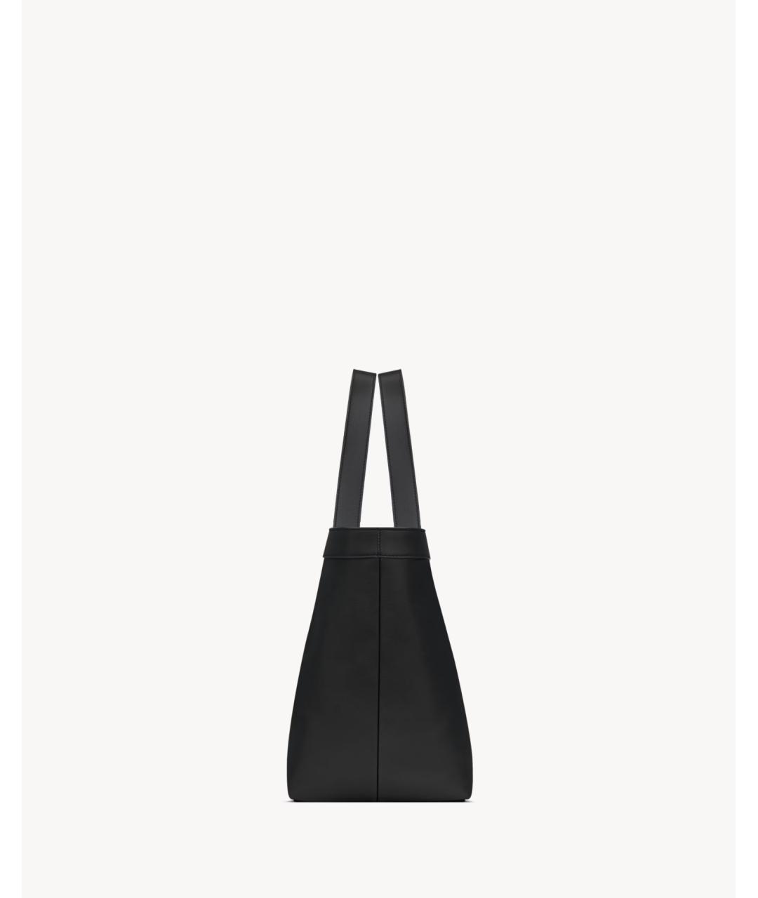 SAINT LAURENT Черная кожаная сумка тоут, фото 3