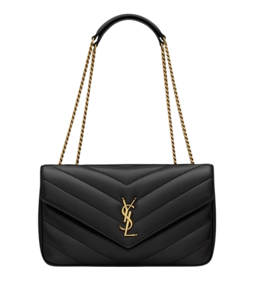 SAINT LAURENT Черная кожаная сумка через плечо, фото 1