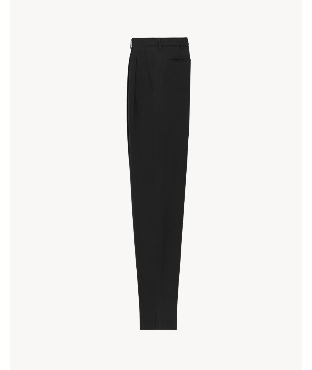 SAINT LAURENT Черные хлопковые классические брюки, фото 2