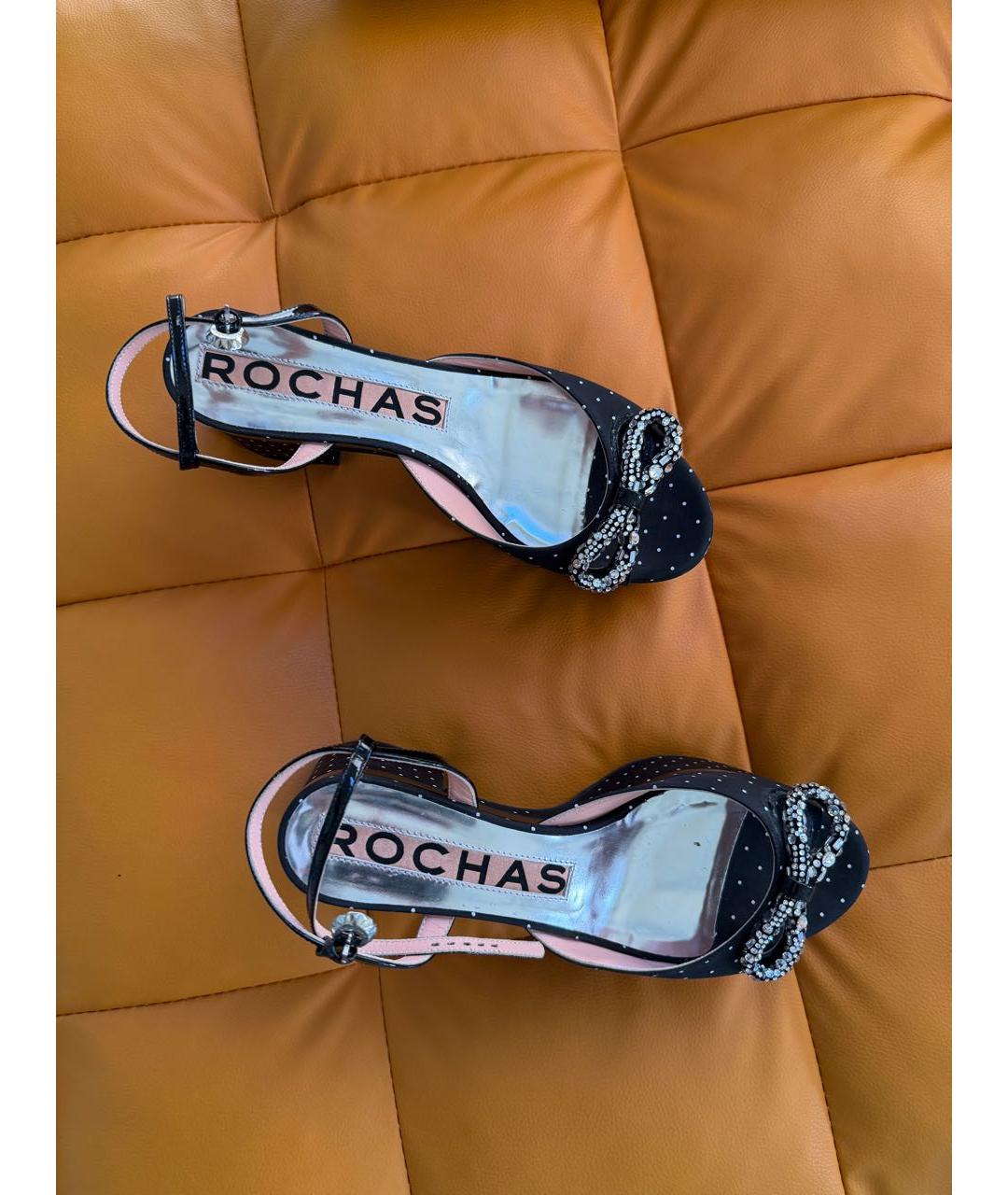 ROCHAS Черные текстильные босоножки, фото 3