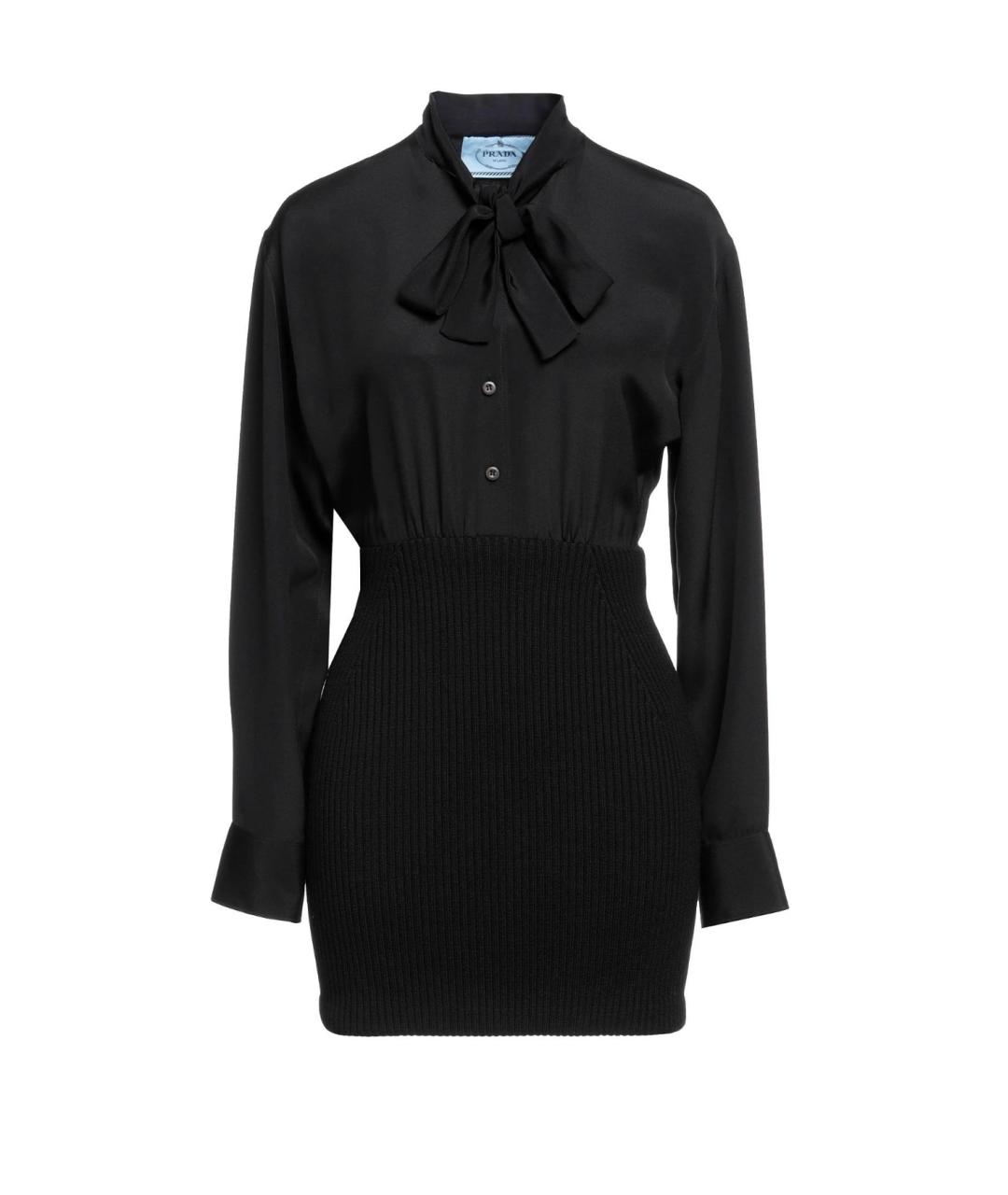 PRADA Черное шелковое коктейльное платье, фото 1