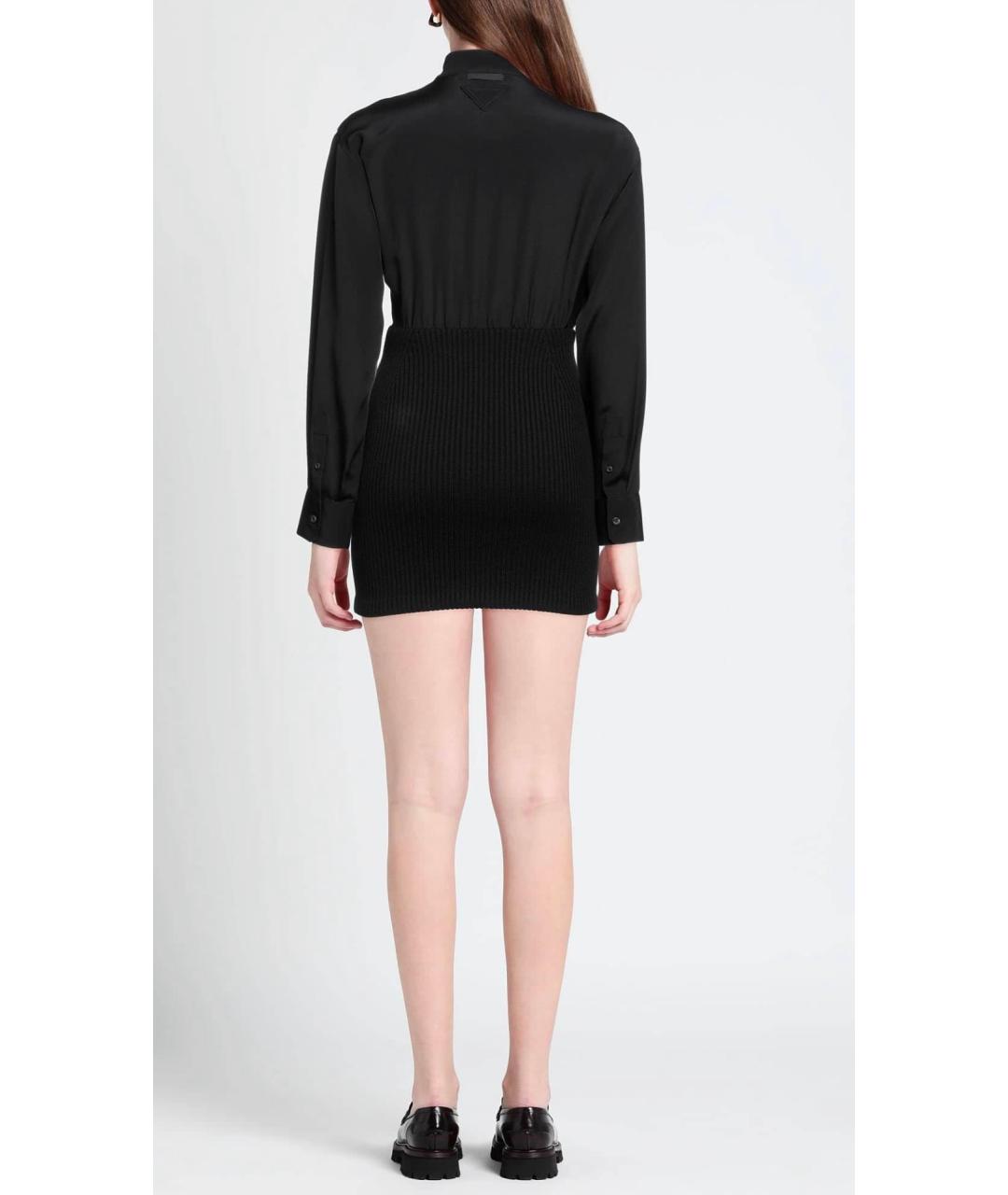 PRADA Черное шелковое коктейльное платье, фото 3