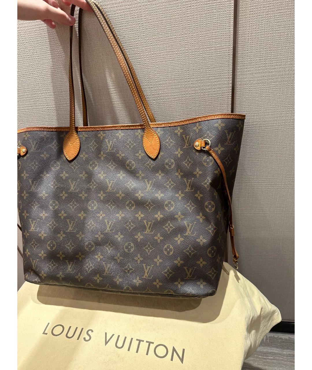 LOUIS VUITTON Коричневая канва сумка тоут, фото 4