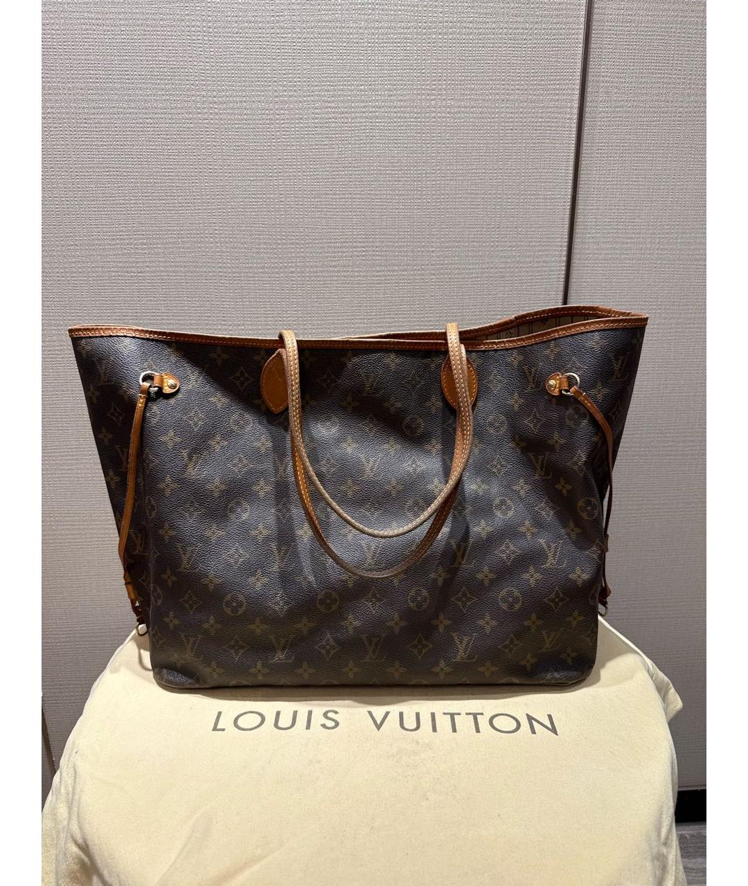 LOUIS VUITTON Коричневая канва сумка тоут, фото 2