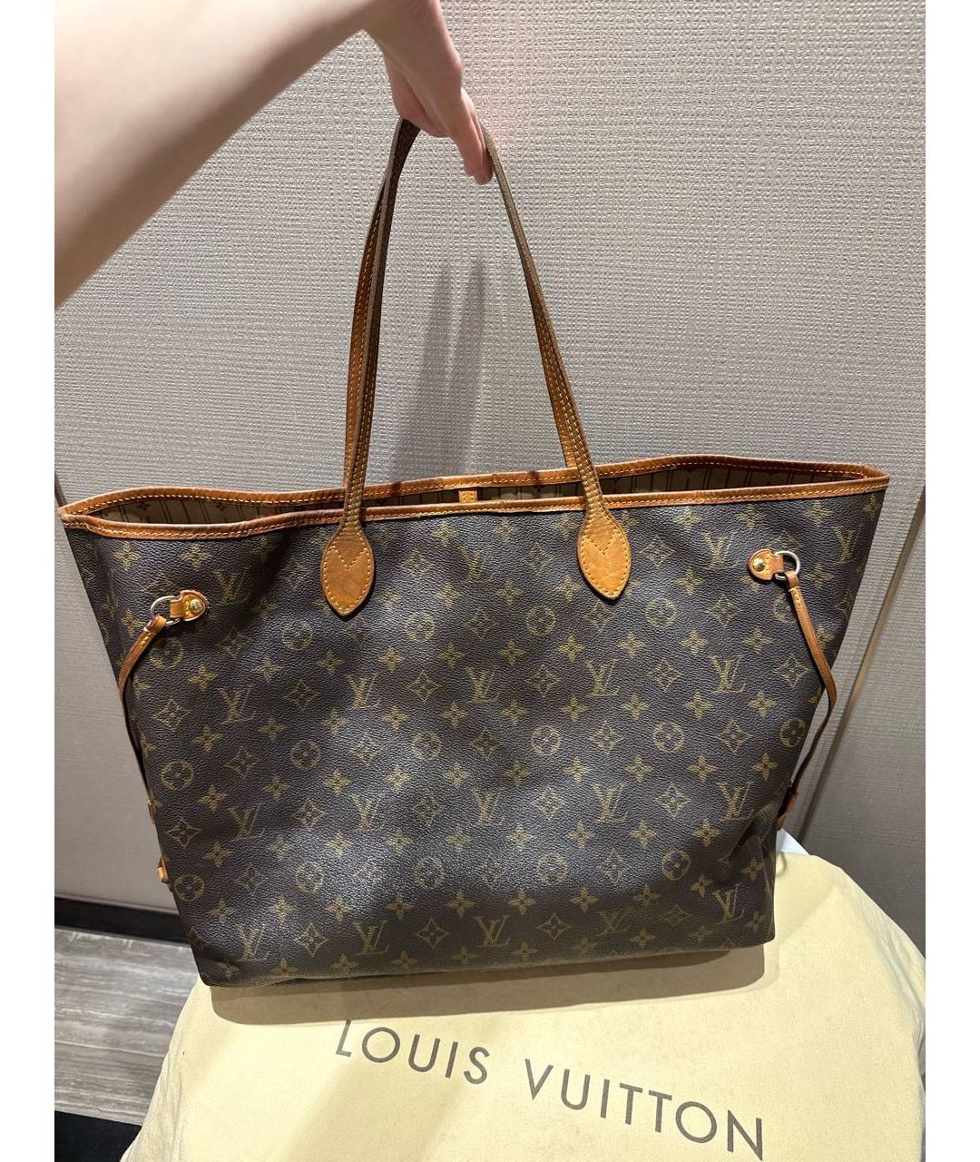 LOUIS VUITTON Коричневая канва сумка тоут, фото 8