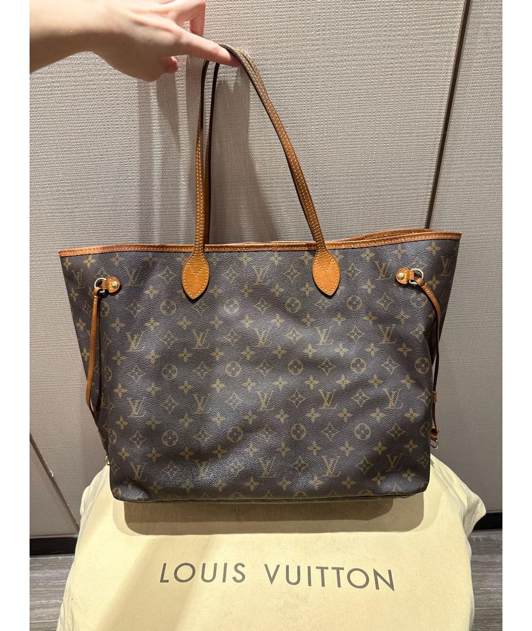 LOUIS VUITTON Коричневая канва сумка тоут, фото 3