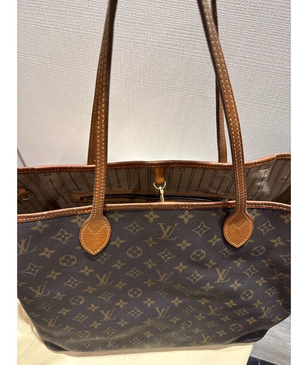 LOUIS VUITTON Коричневая канва сумка тоут, фото 7