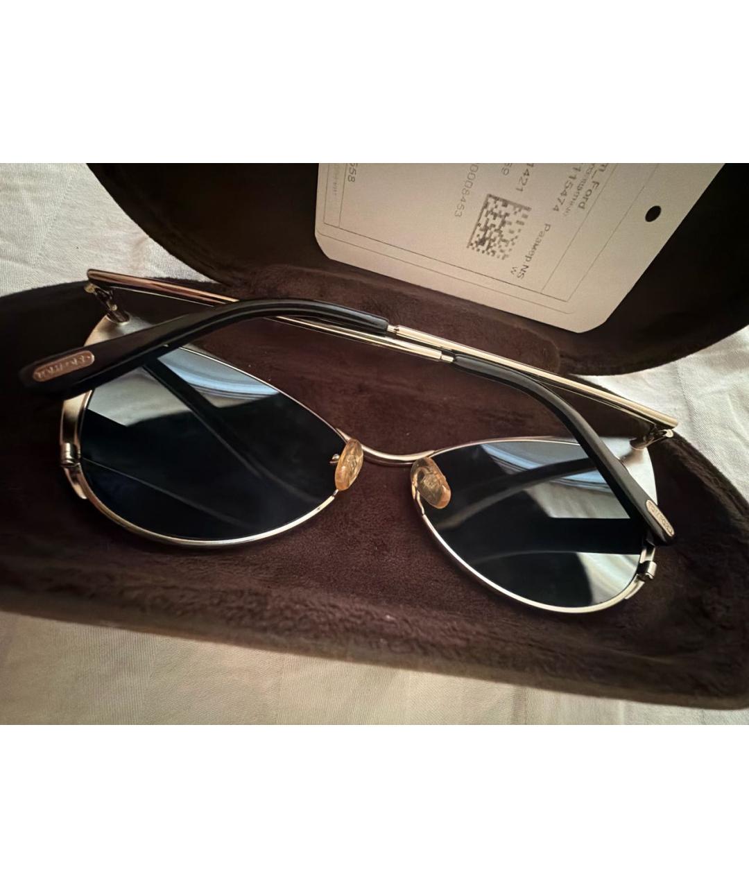 TOM FORD Антрацитовые металлические солнцезащитные очки, фото 7