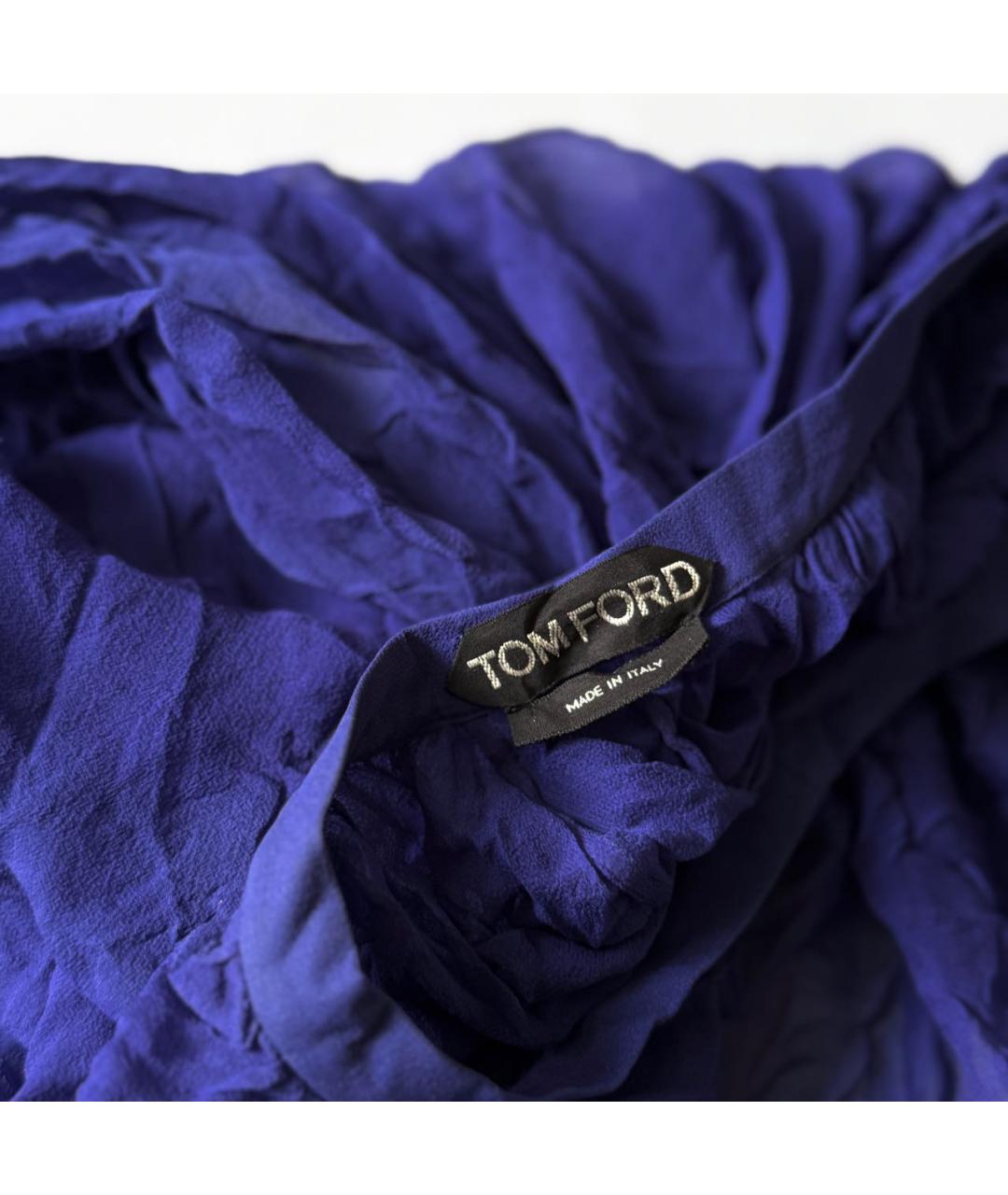 TOM FORD Синяя шелковая блузы, фото 2