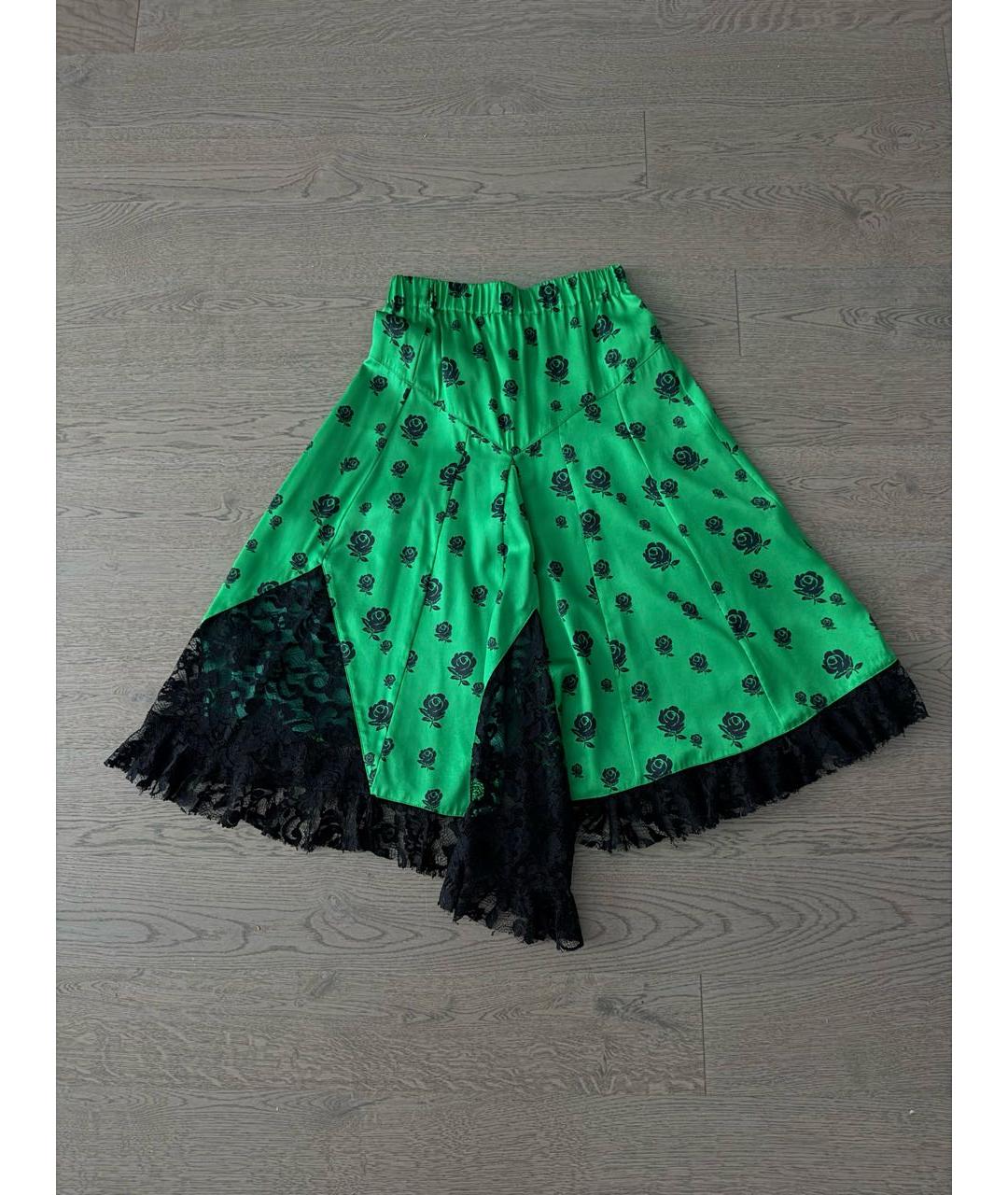 KENZO Зеленая атласная юбка миди, фото 7