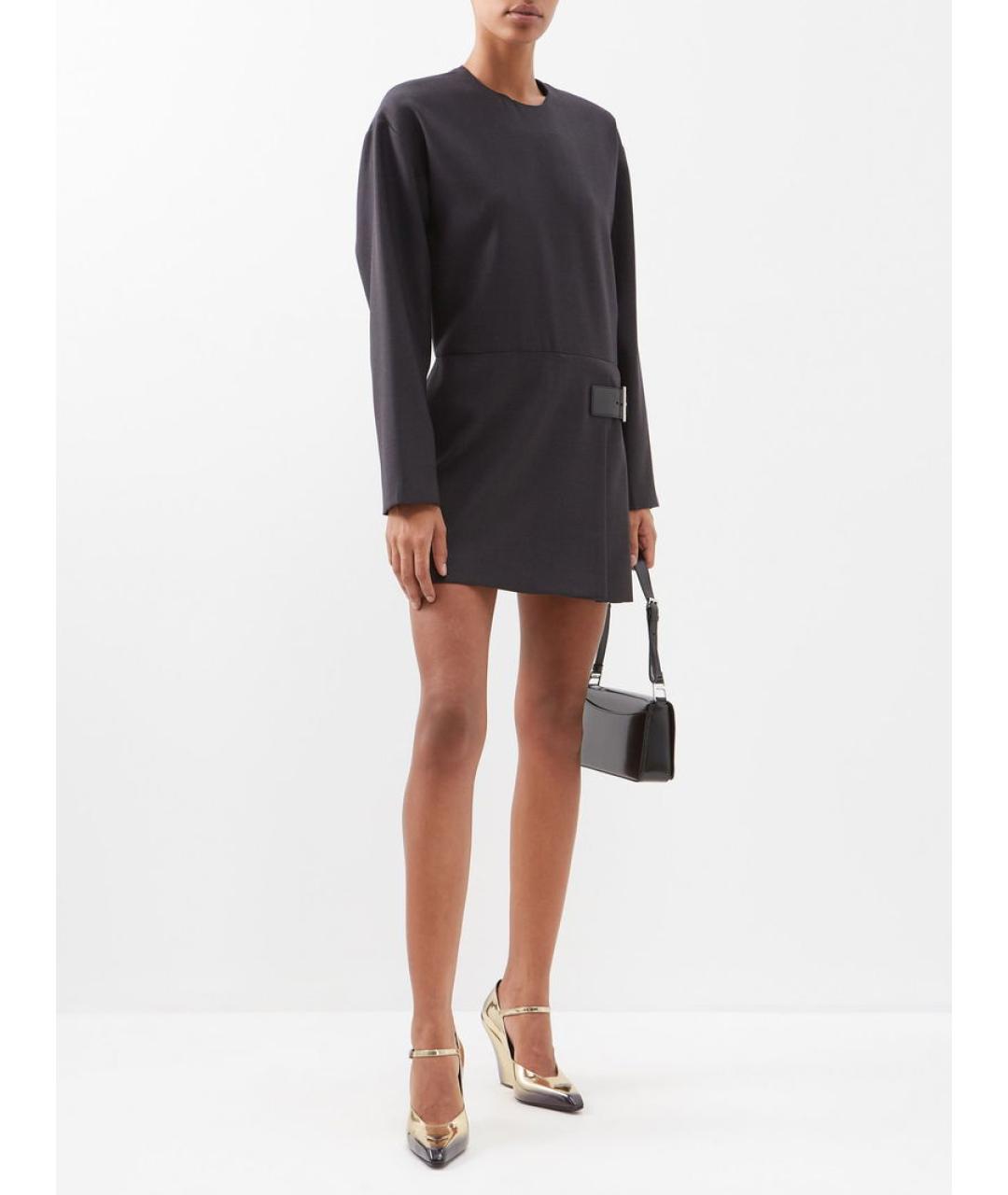 PRADA Черное шерстяное коктейльное платье, фото 4