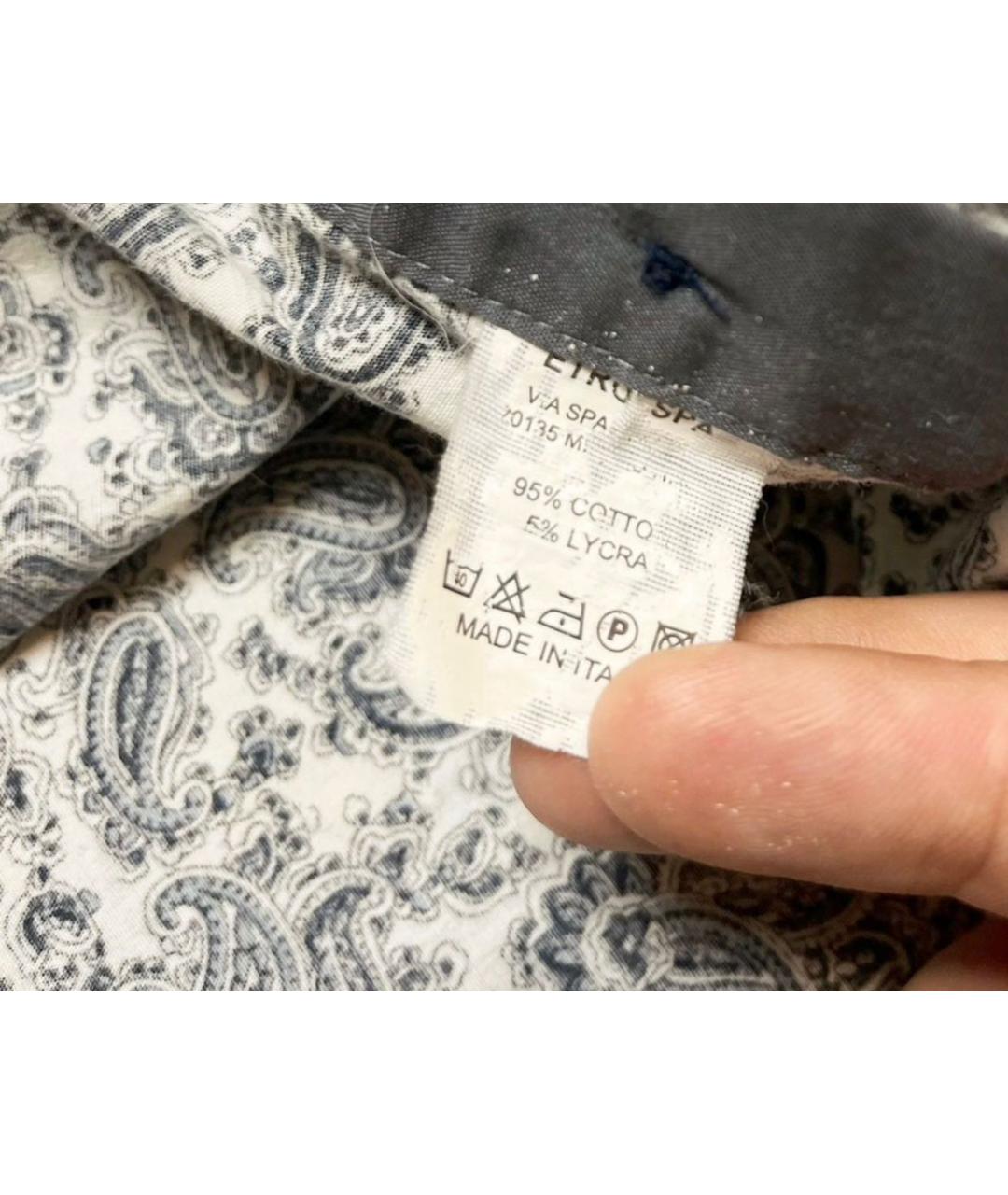 ETRO Синяя хлопковая кэжуал рубашка, фото 5