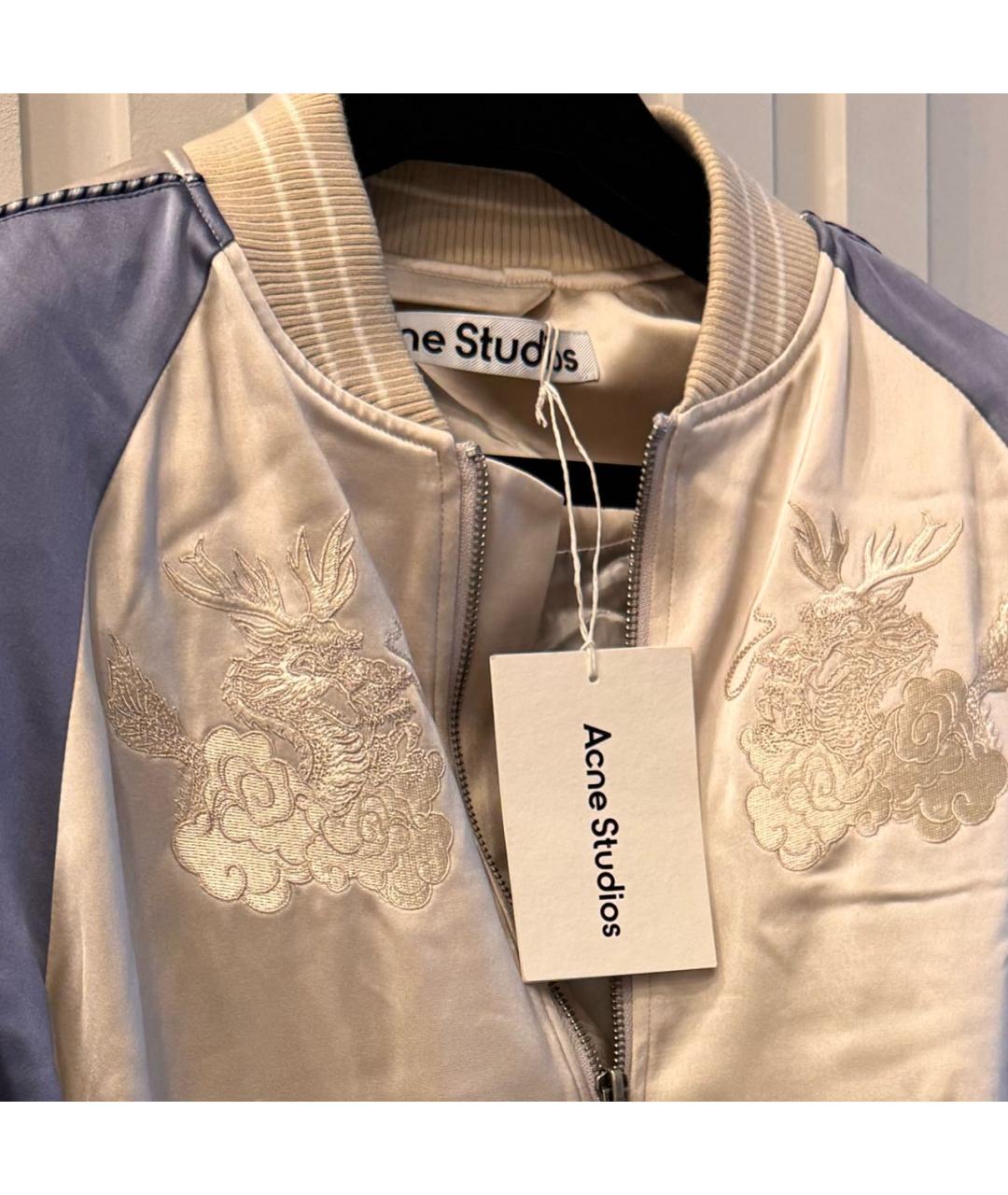 ACNE STUDIOS Бежевая атласная куртка, фото 6