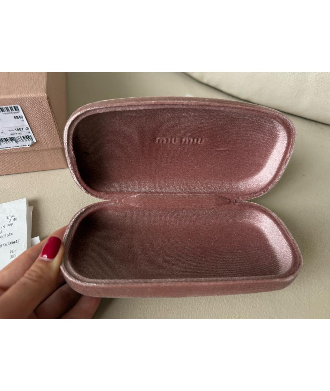 MIU MIU Розовые металлические солнцезащитные очки, фото 7