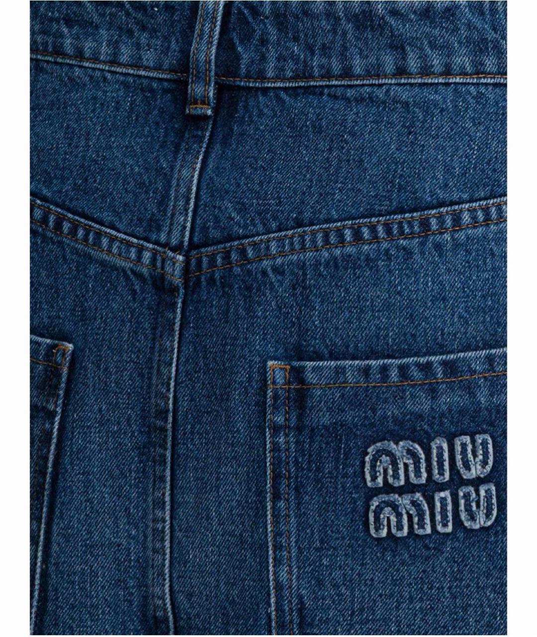 MIU MIU Синяя деним юбка мини, фото 4