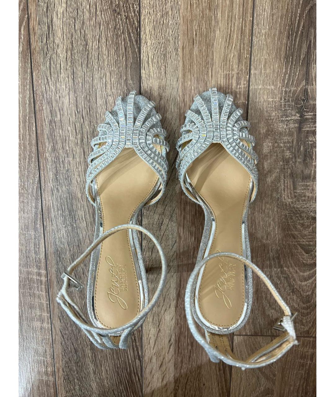 BADGLEY MISCHKA Серебряные босоножки, фото 3