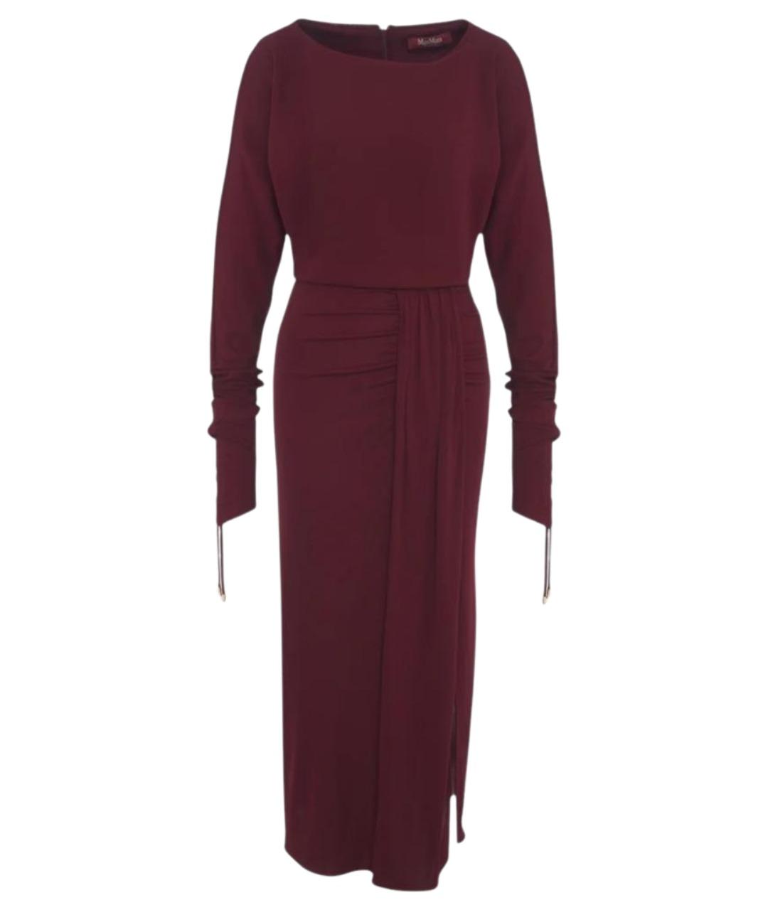 MAX MARA STUDIO Бордовое вискозное повседневное платье, фото 1