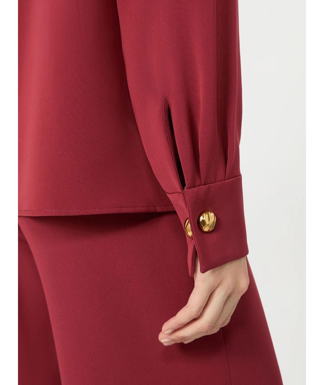 MAX MARA STUDIO Бордовая ацетатная блузы, фото 5