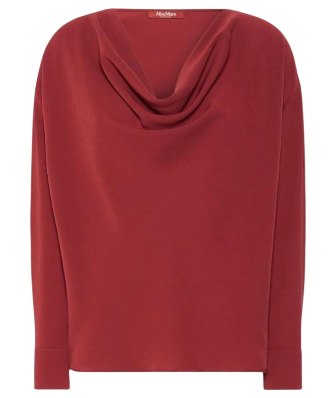 MAX MARA STUDIO Бордовая ацетатная блузы, фото 1