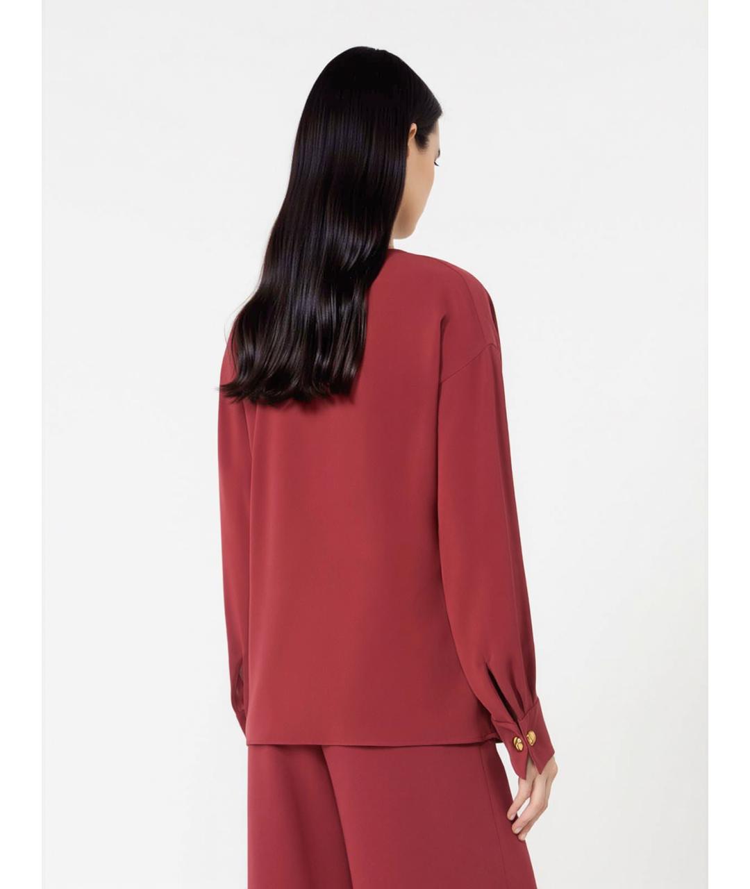 MAX MARA STUDIO Бордовая ацетатная блузы, фото 4