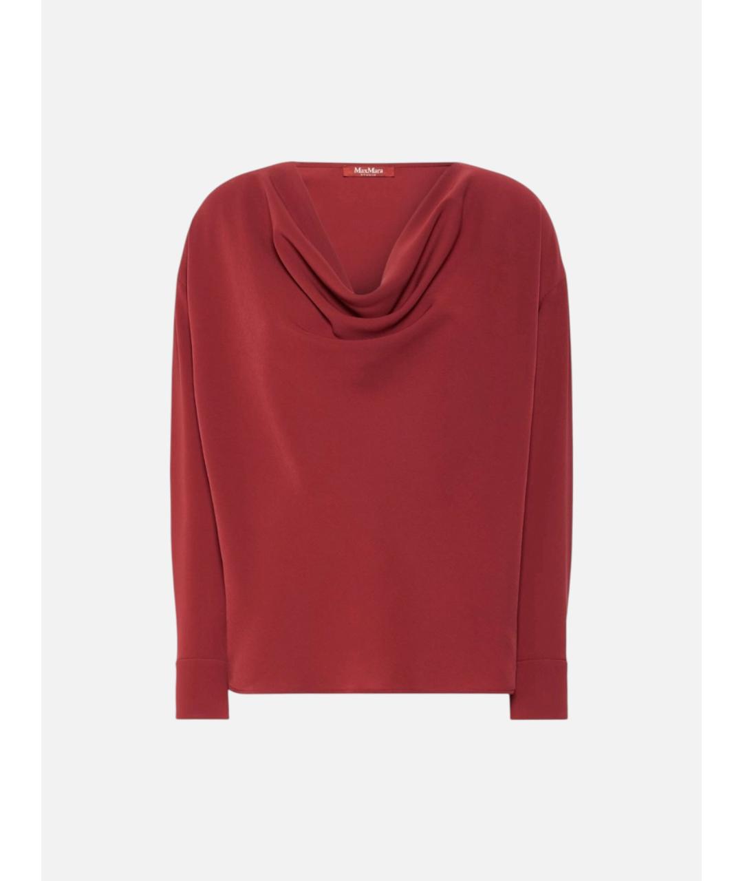 MAX MARA STUDIO Бордовая ацетатная блузы, фото 1