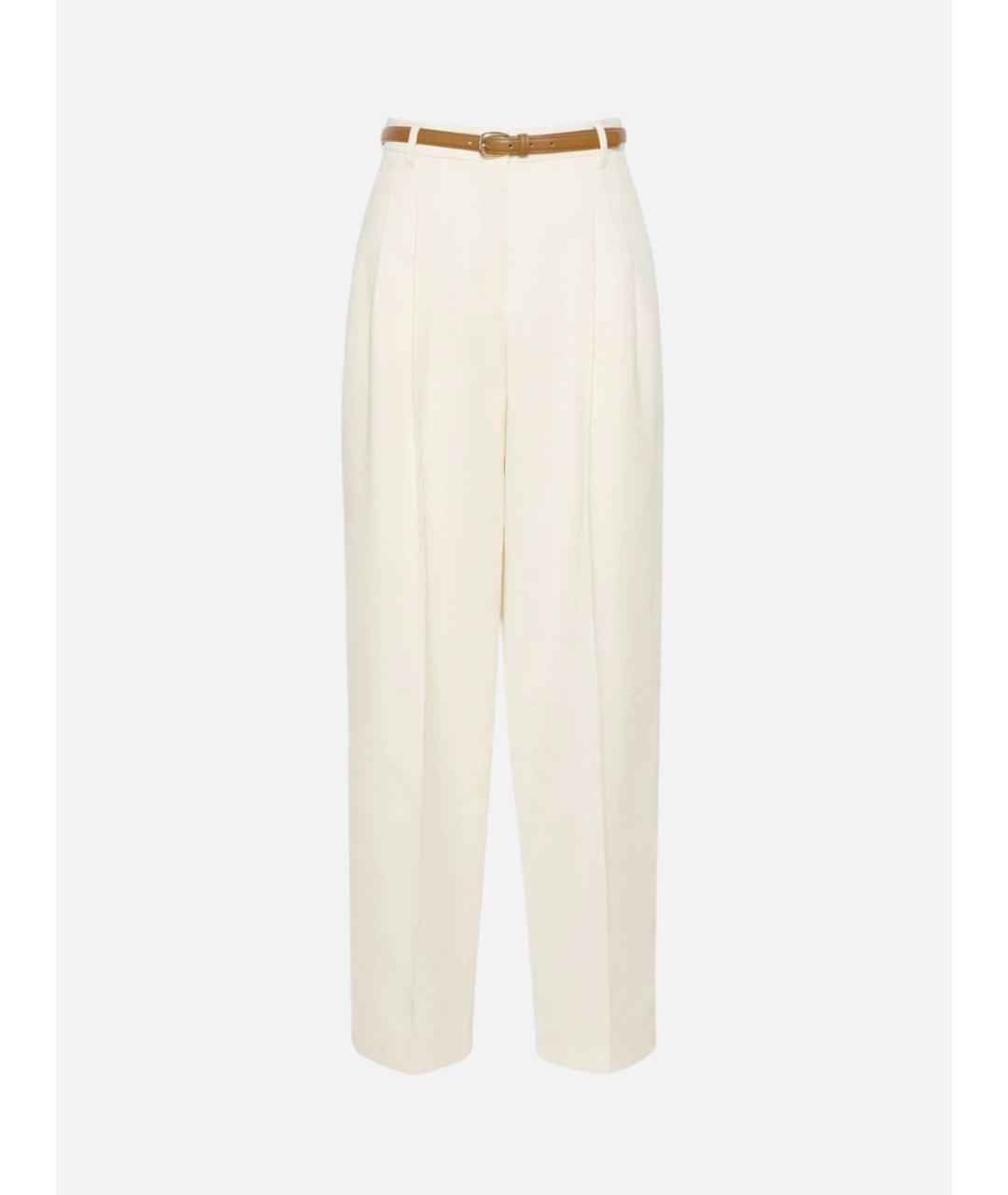 MAX MARA STUDIO Белые хлопковые брюки широкие, фото 1