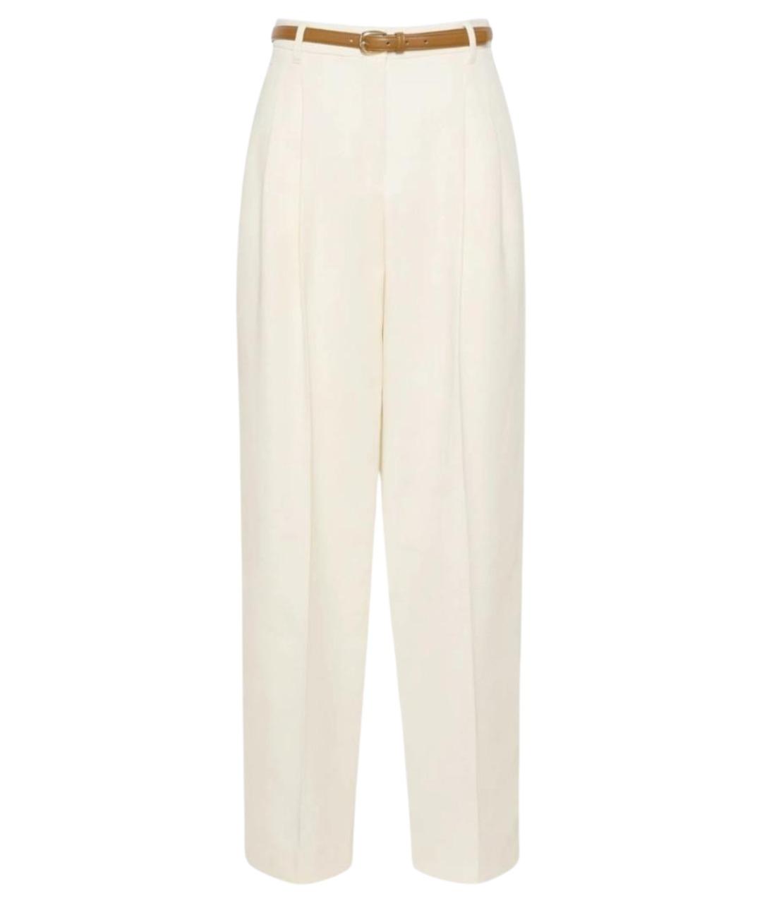 MAX MARA STUDIO Белые хлопковые брюки широкие, фото 1